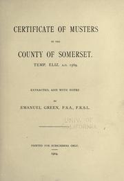 Cover of: Certificate of musters in the county of Somerset