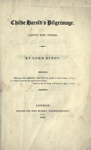 Cover of: Childe Harold's pilgrimage by Lord Byron