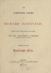 Cover of: The complete poems of Richard Barnfield. by Richard Barnfield