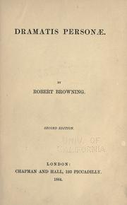 Cover of: Dramatis personae. by Robert Browning