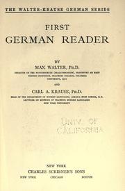 Cover of: First German reader by Walter, Max