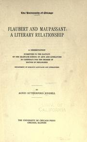 Cover of: Flaubert and Maupassant: a literary relationship ...