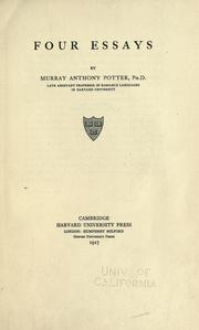 Cover of: Four essays by Murray Anthony Potter