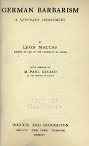 Cover of: German barbarism by Léon Maccas