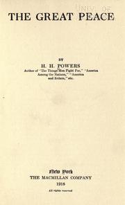 Cover of: The great peace by H. H. Powers