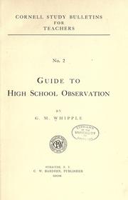 Cover of: Guide to high school observation