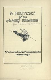 Cover of: A history of the 17th aero squadron ...December, 1918.
