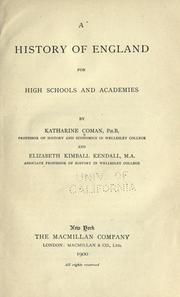 Cover of: history of England for high schools and academies