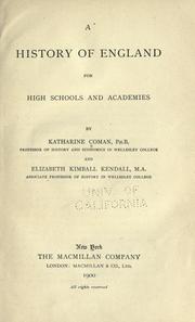 Cover of: A history of England for high schools and academies