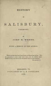 History of Salisbury, Vermont by Weeks, John M.