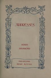 Cover of: Addresses by Henry Drummond