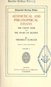Cover of: Aesthetical and philosophical essays: The ghost seer and the sport of destiny