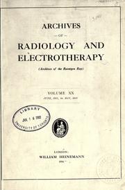 Cover of: British Association of radiology and physiotherapy section.