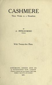 Cover of: Cashmere, three weeks in a houseboat by Ambrose Petrocokino