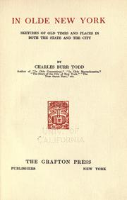 Cover of: In olde New York: sketches of old times and places in both the state and the city