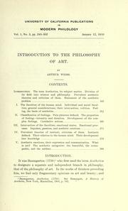 Cover of: Introduction to the philosophy of art