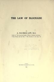 Cover of: The law of blockade