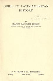 Cover of: Guide to Latin-American history by Hoskins, Halford Lancaster
