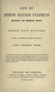 Life of Joseph Rayner Stephens by George Jacob Holyoake