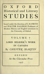 Cover of: Lord Selkirk's work in Canada by Chester Martin