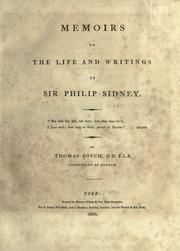 Cover of: Memoirs of the life and writings of Sir Philip Sidney. by Thomas Zouch