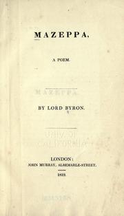 Cover of: Mazeppa by Lord Byron