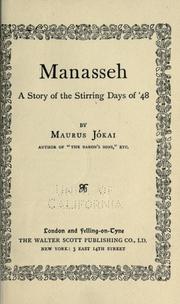 Cover of: Manasseh by Jókai, Mór