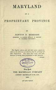 Cover of: Maryland as a proprietary province