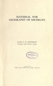 Cover of: Material for geography of Michigan