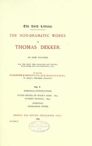 Cover of: non-dramatic works of Thomas Dekker.: In five volumes.