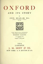 Cover of: Oxford and its story by Headlam, Cecil