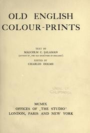 Cover of: Old English colour prints