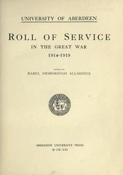 Cover of: Roll of service in the great war, 1914-1919