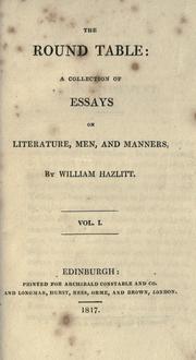Cover of: The Round table by William Hazlitt