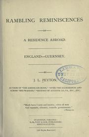 Cover of: Rambling reminiscences of a residence abroad