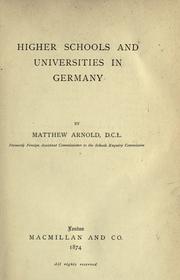 Cover of: Higher schools and universities in Germany