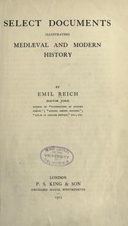 Cover of: Select documents illustrating mediæval and modern history