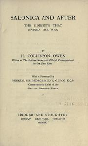 Cover of: Salonica and after by Owen, H. Collinson