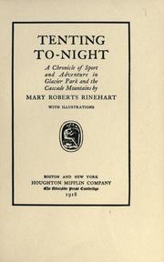 Cover of: Tenting to-night by Mary Roberts Rinehart