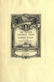 Cover of: The cotter's Saturday night. by Robert Burns