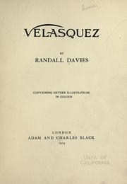 Cover of: Velasquez by Randall Davies