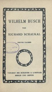 Cover of: Wilhelm Busch | Richard von Schaukal