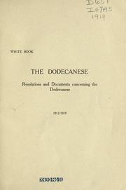 Cover of: White book.: The Dodecanese