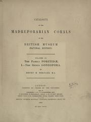 Cover of: Catalogue of the madreporarian corals in the British Museum (Natural History) by George Brook.