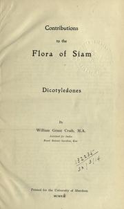 Contributions to the flora of Siam by William Grant Craib