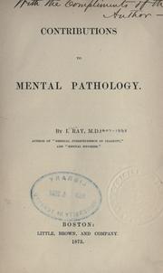 Cover of: Contributions to mental pathology