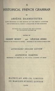 Cover of: A historical French grammar. by Arsène Darmesteter, Arsène Darmesteter