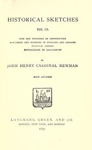 Historical Sketches by John Henry Newman