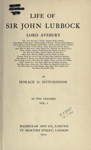 Cover of: Life of Sir John Lubbock, Lord Avebury