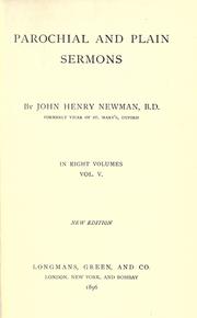 Cover of: Parochial and plain sermons